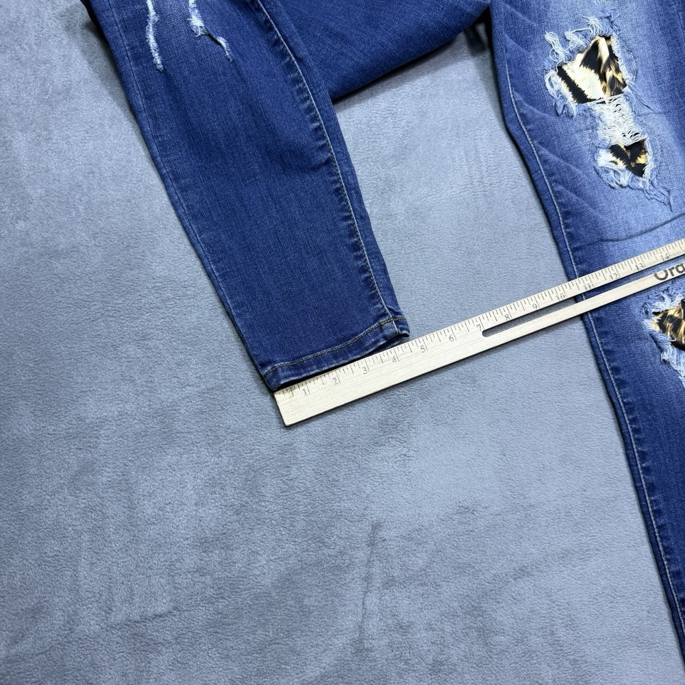 Judy Blue Jeans Womens 5/27 (27x29) Skinny Ankle Cheetah Patches Distressed USA - Picture 9 of 9